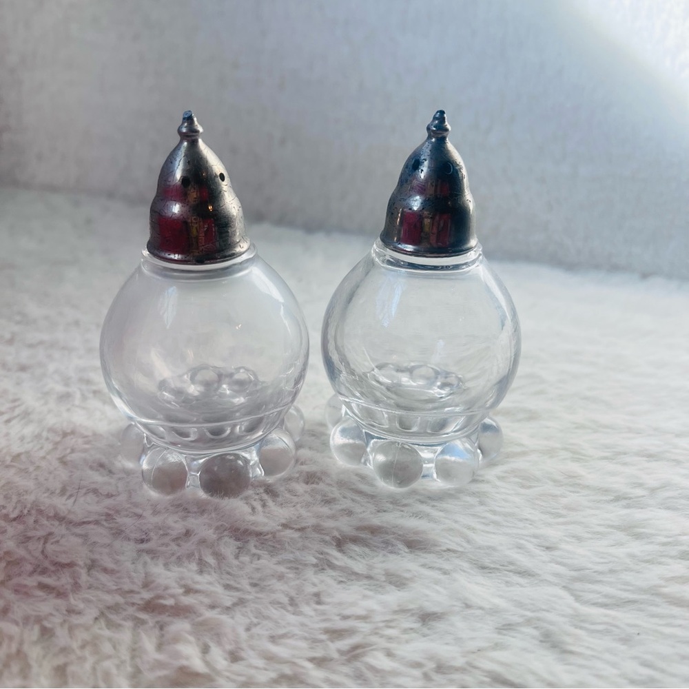 Imperial Glass Candlewick Salt & Pepper Shakers | Vintage Clear Glass Set